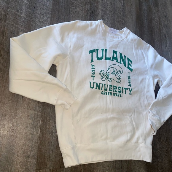 Tulane Green Wave Uscape Apparel Standard Sweatshirt - Cream NWOT (w/flaw) - Picture 3 of 11